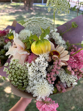 Load image into Gallery viewer, Small Wrapped Bunch of Blooms {out of season}
