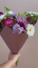 Load and play video in Gallery viewer, Small Wrapped Bunch of Blooms {out of season}
